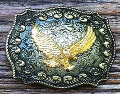EAGLE FLY WING ANIMAL GOLD RODEO COWBOY WESTERN SHINE BELT BUCKLE