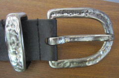 Oversized Artisan Hammered Metal Belt Buckle 2.75&Prime; L x 2.25&Prime; H