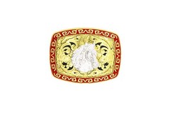 Western Buckle Gold Silver Red Horse Head Buckle Cowboy 2 » Hebillas Vaqueras