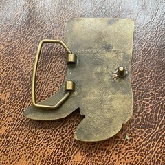 Vintage 1979 Solid Brass Cowboy Boots Belt Buckle by Baron Rockabilly