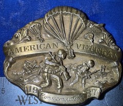 SISKIYOU THE AMERICAN VETERAN COMMEMORATIVE BELT BUCKLE 1987 LIMITED ED.186/2500