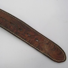 Vintage Tony Lama German Silver Belt Buckle and leather Belt