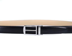 Tonywell One Size:32&Prime;-45&Prime;Waist, Black Leather & Silver Style Metal Buckle