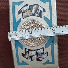 Vintage Aztec Mayan Calendar Sun Dial Belt Buckle