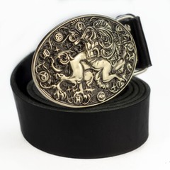 Leo german silver belt buckle, Lion Horoscope Astrological Zodiac Sign buckle