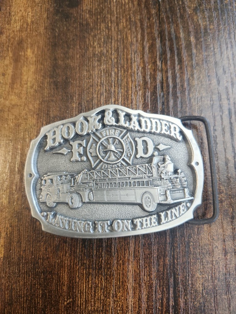 Hook And Ladder Fire Engine Truck Metal Belt Buckle Limited Edition