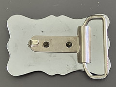Western Silvertone Buckle Horse Cowboy Horseshoe Stars.