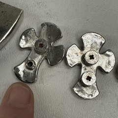 Western Buckle 6 Pc Set Silver Tone Metal Rhinostone Fleur de Lis Keep Tip