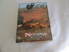 Nocona Belt Buckle Gold Eagle on Silver With Gold Floral Accent Border NIB