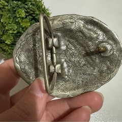Vintage Silver Toned Metal Eagle Belt Buckle Patriotic America Biker Motocycle