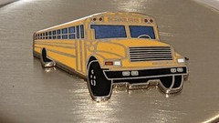 YELLOW SCHOOL BUS BELT BUCKLE