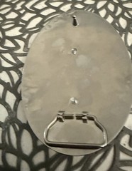 Men&rsquo;s Oval Glossy Metal Belt Buckle Skull Flames Motorcycle Western 1.5in