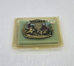 The Great American Buckle Co. 1986 Iowa Hawkeye State Enamel 1821 USA Made