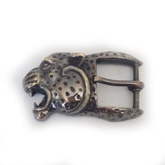 Black Jaguar Angry Head Bronze Belt Buckle