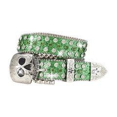 Skull Buckle Belt Hiphop Rockers Belt Eye Catching Western Waistbelt for Adults