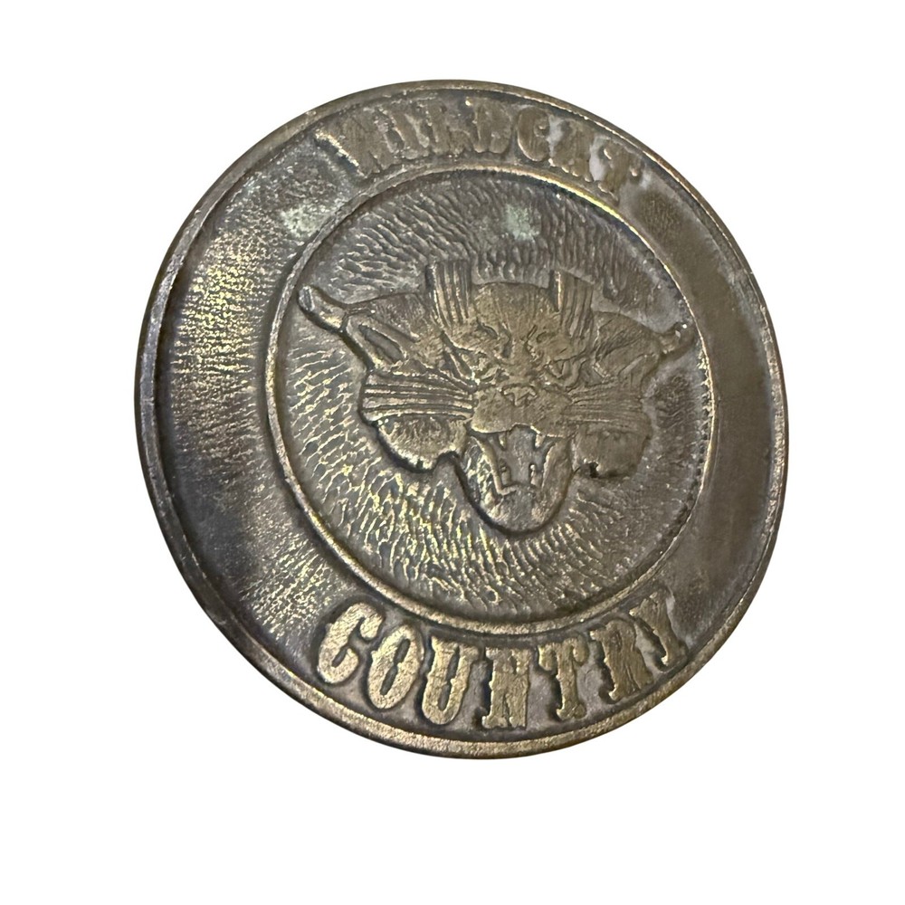 VTG “WILDCAT COUNTRY” Brass Gold Tone Belt Buckle Kentucky Kansas State Arizona