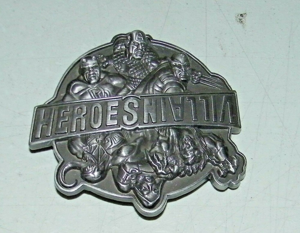 2009 MARVEL Comic HEROES VS VILLAINS Brass BELT BUCKLE Nickel Silver Color E.C.