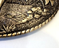 Tony Lama Solid Brass Standing Horse Belt Buckle Cowboy Horse R Henderson Vintag