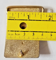 VTG Western Belt Buckle Gold Tone w/ Polished Banded Agate Stone 1.5&Prime; Belt