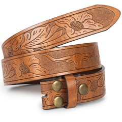 IZUS Classic Retro Belt Strap 47&Prime;Belt for 36&Prime;-40&Prime; waist, Brown-western