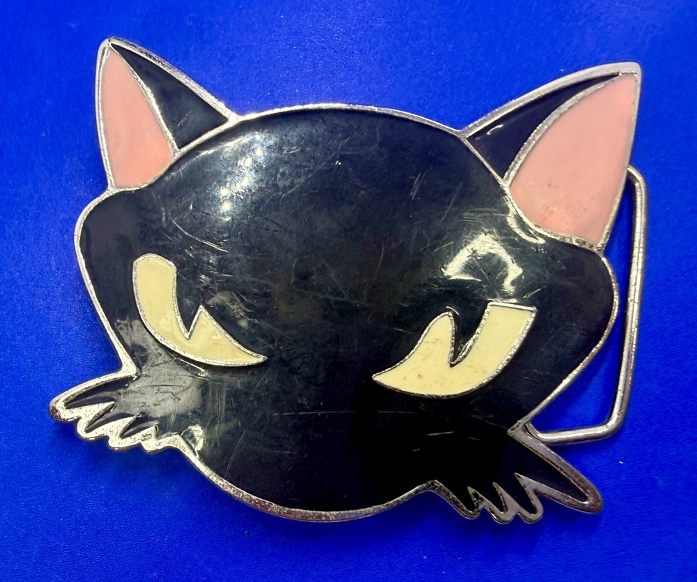 Black Kitty Cat Cartoon Anime Novelty Gift Enamel Belt Buckle