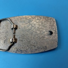 Vintage Fruehauf Belt Buckle Alumaline BB-317 Silver Tone Trucking Advertising