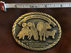 *** C+D Hit Madison County Livestock & Fair Assn 1987 Brass-Colored Belt Buckle