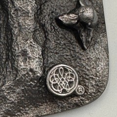 Vintage 1987 Bergamot Pewter Train Locomotive Belt Buckle X-45 Made in USA 3D