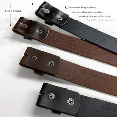One Piece Full Grain Buffalo Leather Replacement Belt Strap 1-1/2&Prime; 60, Brown