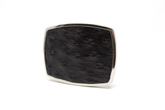 Ostrich Belt Buckle, Exotic Belt Buckle, ( 1.5 ») Removable Western Buckle
