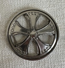 Silver Star The Original Spinner Wheel Belt Buckle 3.5&Prime; Diameter Made in USA