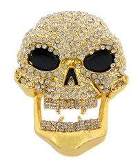 Bling Belt Buckle Skull Gold Metal Western Cowgirl Cowboy Real Rodeo Men Cosplay