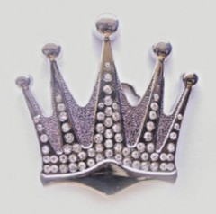 Crown Belt Buckle Silver Metal Bling Rhinestones New Men Women Cowgirl Western