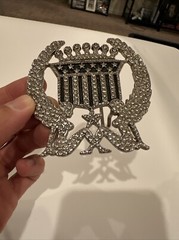 Vintage 2004 Cadillac Emblem Belt Buckle Girls Flag Crown Made In USA