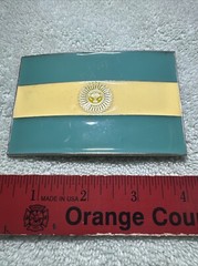 METAL Belt Buckle National Flag of Argentina NEW OLD STOCK