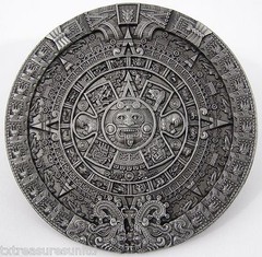 BELT BUCKLES Mayan Aztec Calendar Tribal Inca Antiqued Silver Round Circle NWOT!