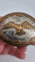 Vintage Silver Plate and Brass EAGLE Western Style Beautiful