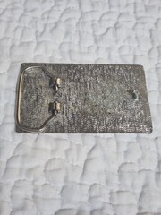 Patriotic Belt Buckle Metal Silver United States of America USA Flag Silver Tone