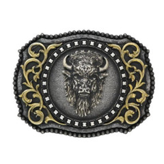 Nocona 37010 Rectangle Berry Edging Buffalo Head Motif Buckle