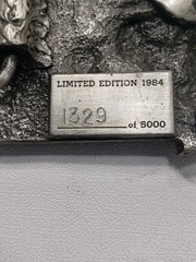 1984 Texas Commemorative Belt Buckle Limited Edition #1326/5000 Pewter Tone