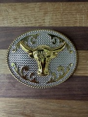 3D Longhorn Bull Men Western Rodeo Texas Cowboy Large Belt Buckles 3.75”x3”