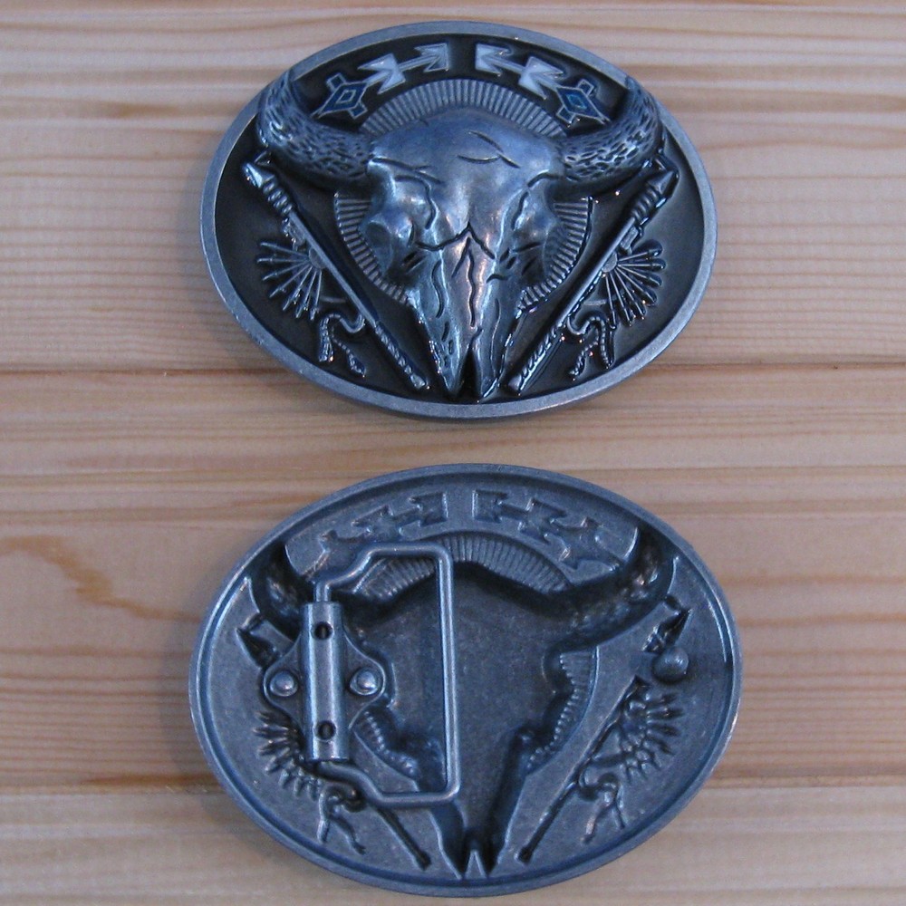 Long Horns Bull Western Belt Buckle