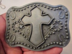 GOTHIC CROSS DESIGN BELT BUCKLE BY WRANGLER – GW-12