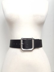 Wide Square Up Silver finish belt buckle