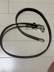GUCCI Pre-Owned Silver Thin Leather Belt