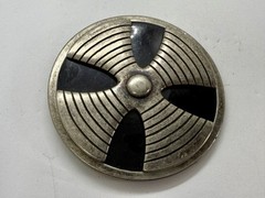 Round Hippy Punk Vibe Silver & Black Color Reel Of Tape Belt Buckle