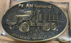 1980&rsquo;s AM General Advanced Mobility Military Solid Brass Belt Buckle New In Bag