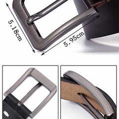 Men&rsquo;s Classic Metal Buckle Handcrafted Cowhide Leather Jean Belt