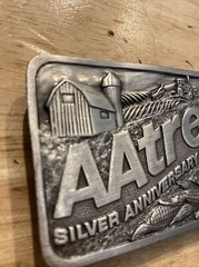 AAtrex Vintage Belt Buckle Seed Corn Farm Rodeo Farmer Collector Patina Rancher