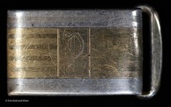 Hickok Sterling Silver 10K Gold Inlaid Belt Buckle Monogrammed « P »